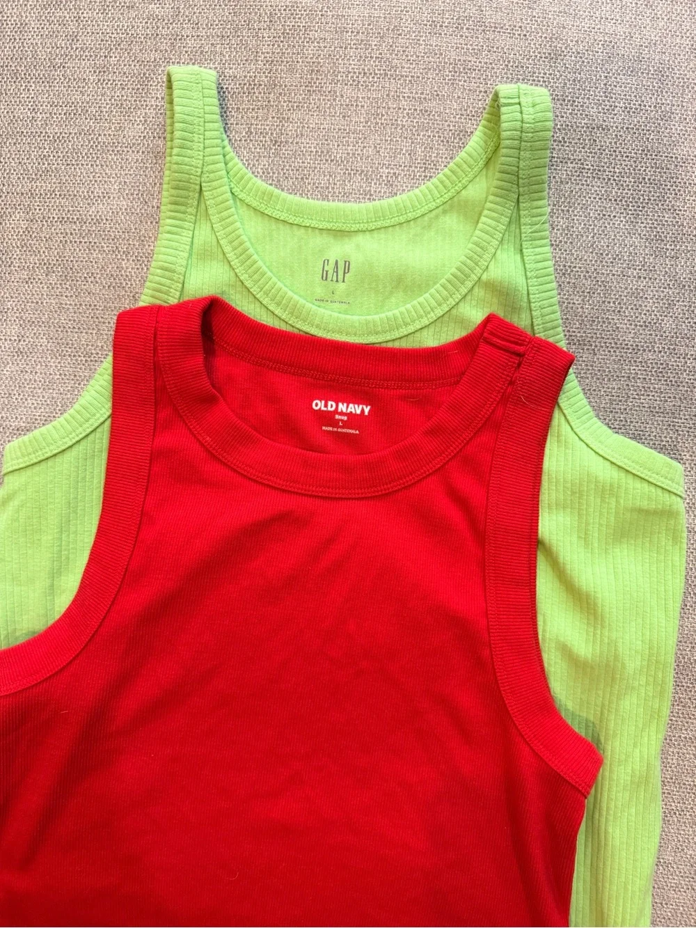 Old Navy & GAP Red, Pink, Lime Green Tank & Tee Set